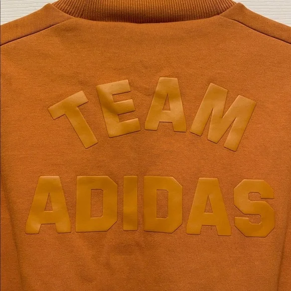 Adidas | Varsity | MockNeck | Burnt Orange | Pullover| Crop Sweatshirt | Size L - Picture 11 of 16
